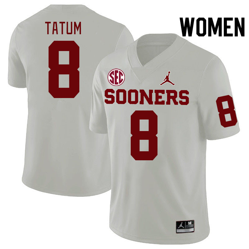 Women #8 Taylor Tatum Oklahoma Sooners 2024 SEC Conference College Football Jerseys-White